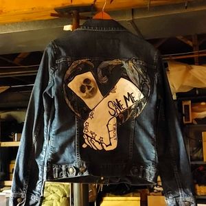 Hand painted women's denim jacket